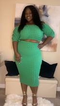 Load image into Gallery viewer, What&#39;s Poppin Midi Dress SetPoppin Midi Dress SetSandiyah&#39;s ClosetLook and feel like a queen in this gorgeous two-piece midi dress set. Crafted from a bubble fabric and 95% polyester and 5% spandex, the set features a short sleeve 