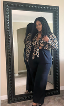 Load image into Gallery viewer, Plus Size Overall JumpsuitSequoiyaSandiyah&#39;s Closet Stretch overallsHigh-waistedSelf-tieWide-legInseam is 32 inches65% Polyester31% Rayon4% SpandexCan also be styled as pantsHand wash coldModel is wearing