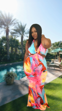 Load image into Gallery viewer, Vacation Me Please Maxi DressMaxi DressSandiyah&#39;s ClosetThis watercolor-style print is a beautiful fusion of vivid colors and artistic brushstrokes, reminiscent of a tropical paradise. With its vibrant colors and  pattern