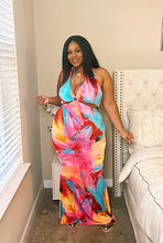 Load image into Gallery viewer, Vacation Me Please Maxi DressMaxi DressSandiyah&#39;s ClosetThis watercolor-style print is a beautiful fusion of vivid colors and artistic brushstrokes, reminiscent of a tropical paradise. With its vibrant colors and  pattern