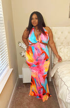 Load image into Gallery viewer, Vacation Me Please Maxi DressMaxi DressSandiyah&#39;s ClosetThis watercolor-style print is a beautiful fusion of vivid colors and artistic brushstrokes, reminiscent of a tropical paradise. With its vibrant colors and  pattern